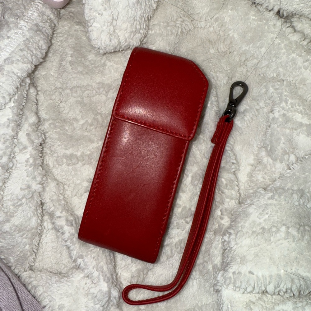 SOLD Red Coach Bag Leather Case with Strap